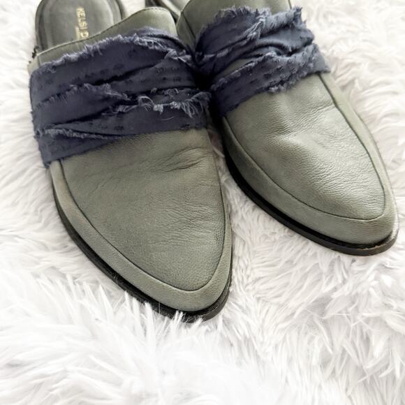 KELSI DAGGER | Brooklyn Alder Leather Mule Leather Textile Blue Slide On | 8 - Picture 3 of 7